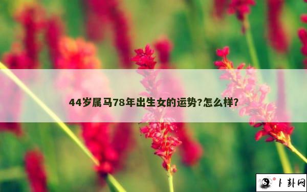 44岁属马78年出生女的运势?怎么样？