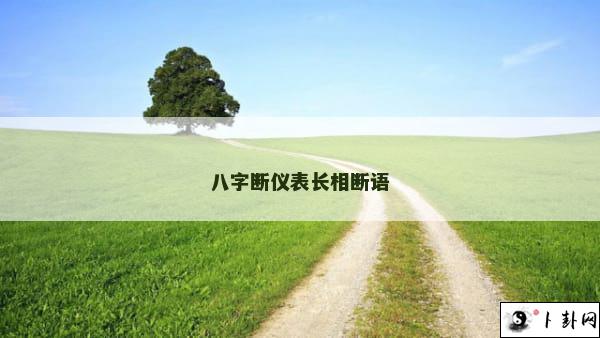 八字断仪表长相断语