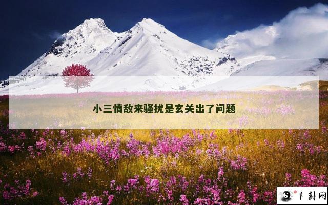 小三情敌来骚扰是玄关出了问题
