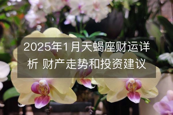 2025年1月天蝎座财运详析 财产走势和投资建议