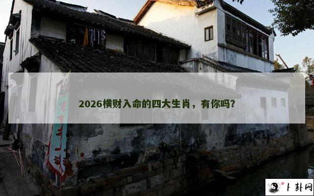 2026横财入命的四大生肖，有你吗？